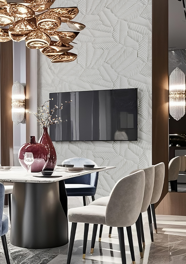 لوحة حائط حجرية مرنة بنمط أوراق الموز